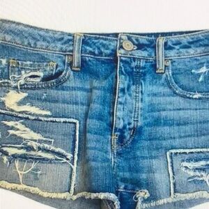 American Eagle Vintage Patchwork Shorts with Frayed Hems Size 6
